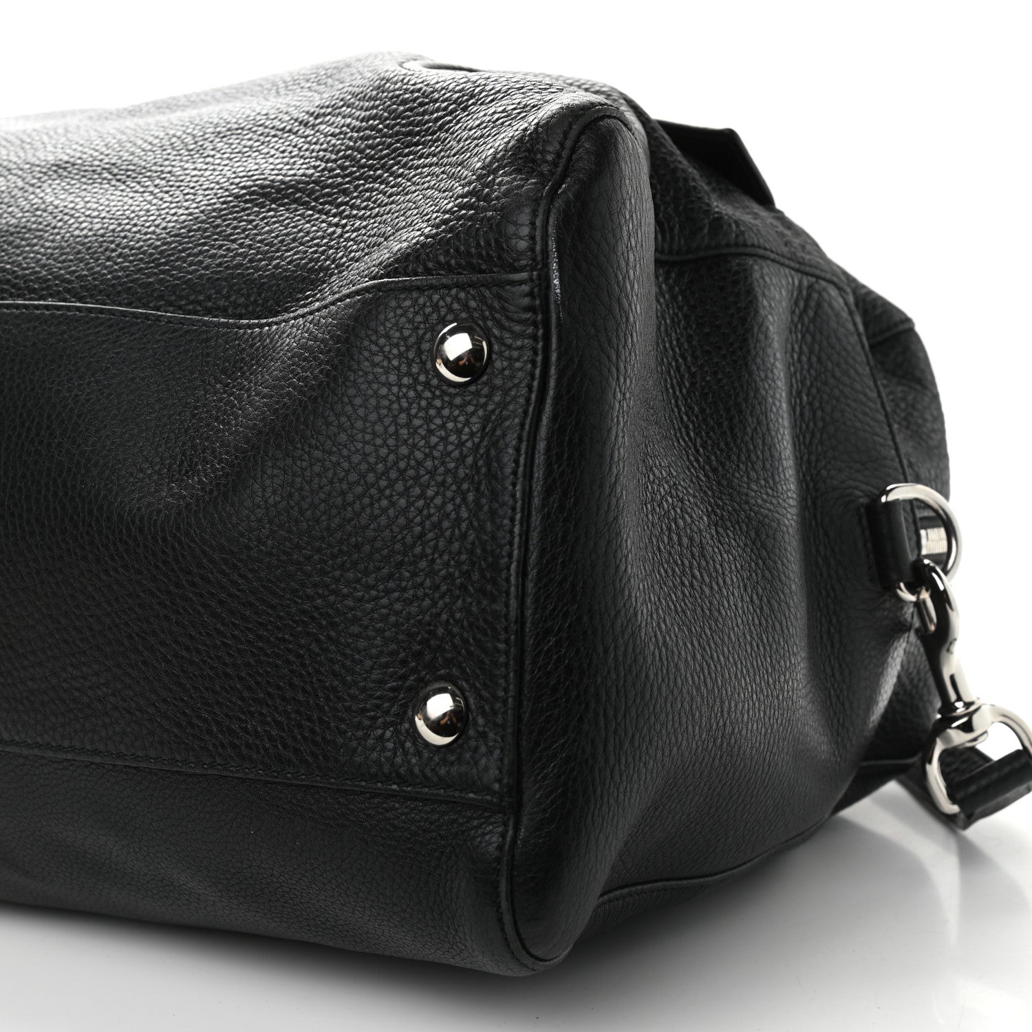 Gucci Pebbled Calfskin Soho Carry On Duffle Black 10 of 16