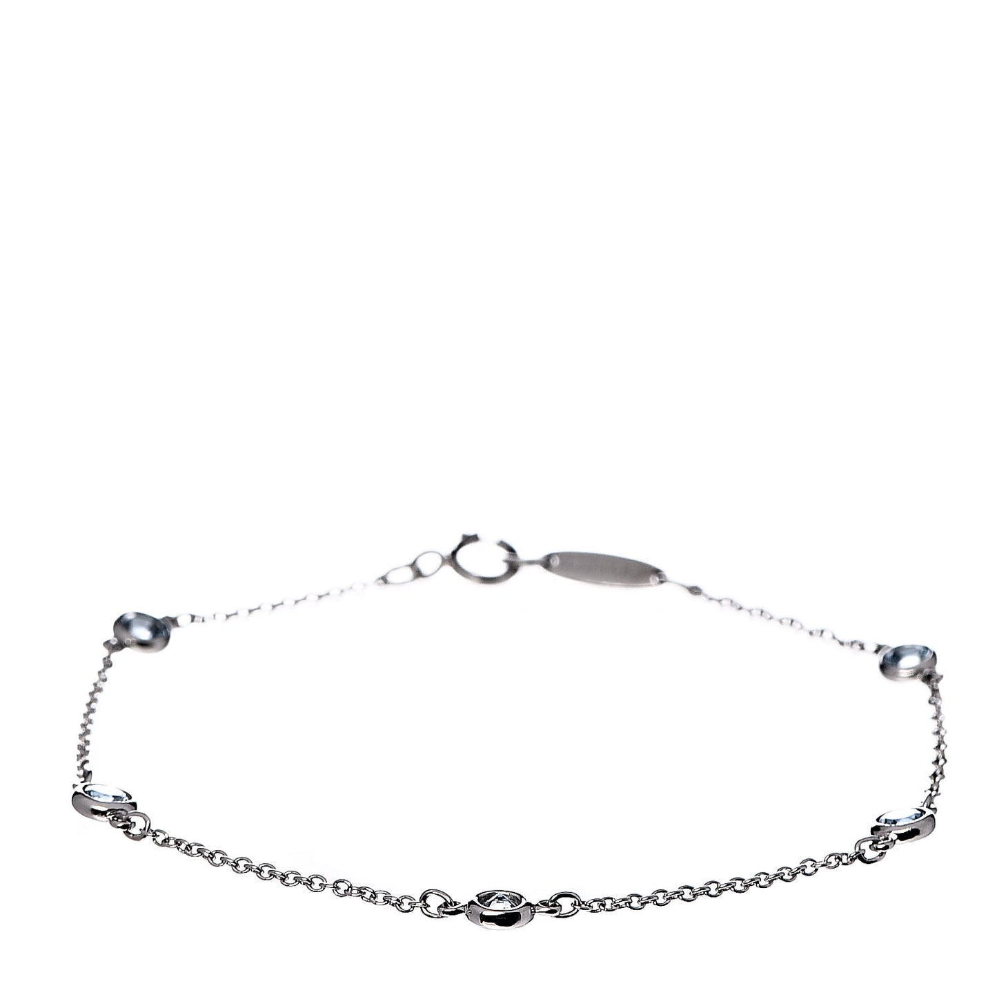Platinum Aquamarine Elsa Peretti Color By The Yard 5 Station Bracelet