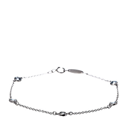 Tiffany Platinum Aquamarine Elsa Peretti Color By The Yard 5 Station Bracelet 1 of 6