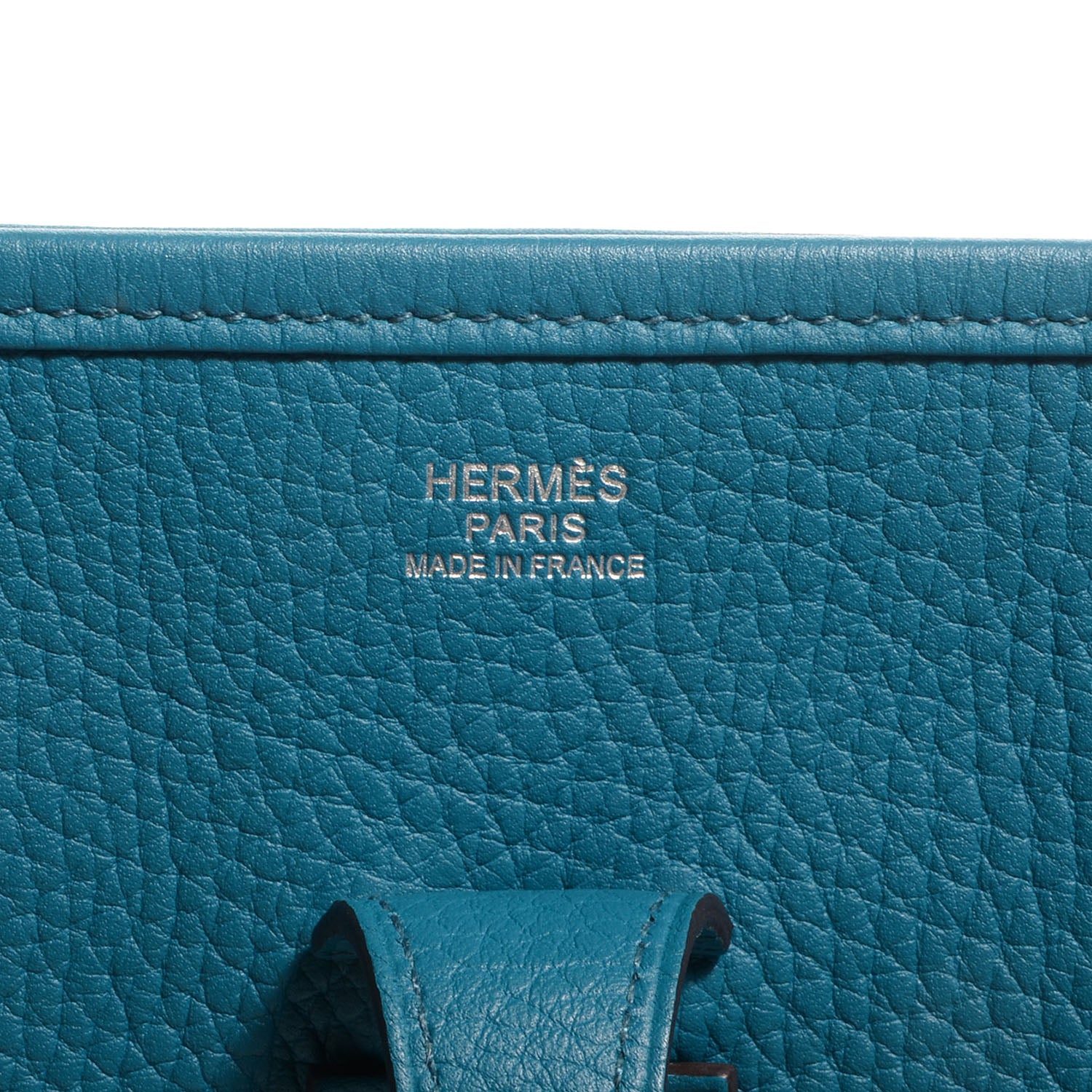 Hermes Taurillon Clemence Evelyne III PM Bleu Izmir Malachite 7 of 8