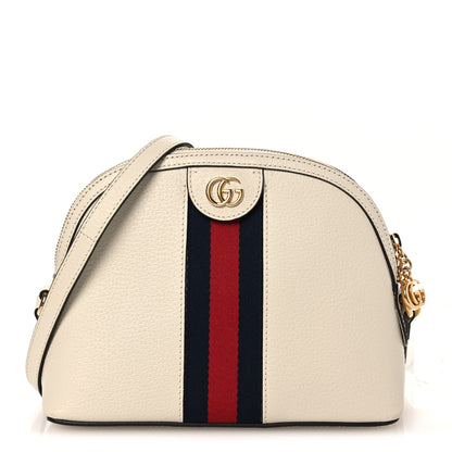 Gucci Textured Dollar Calfskin Web Small Ophidia Dome Shoulder Bag Mystic White 1 of 11