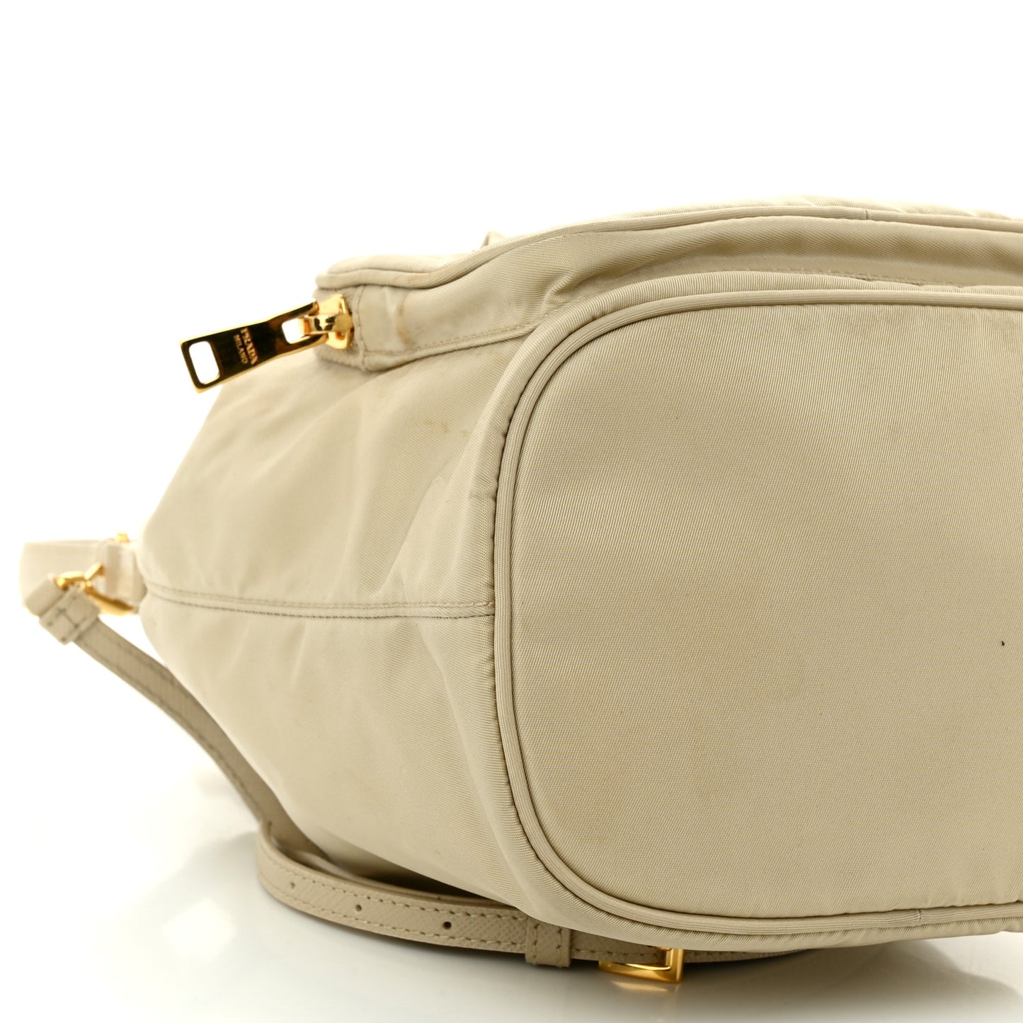 Re-Nylon Saffiano Duet Bucket Crossbody Bag Deserto