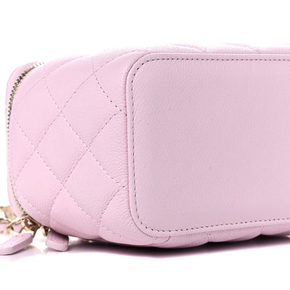 Chanel Caviar Quilted Small Tiny CC Vanity Case With Chain Light Pink 9 of 12