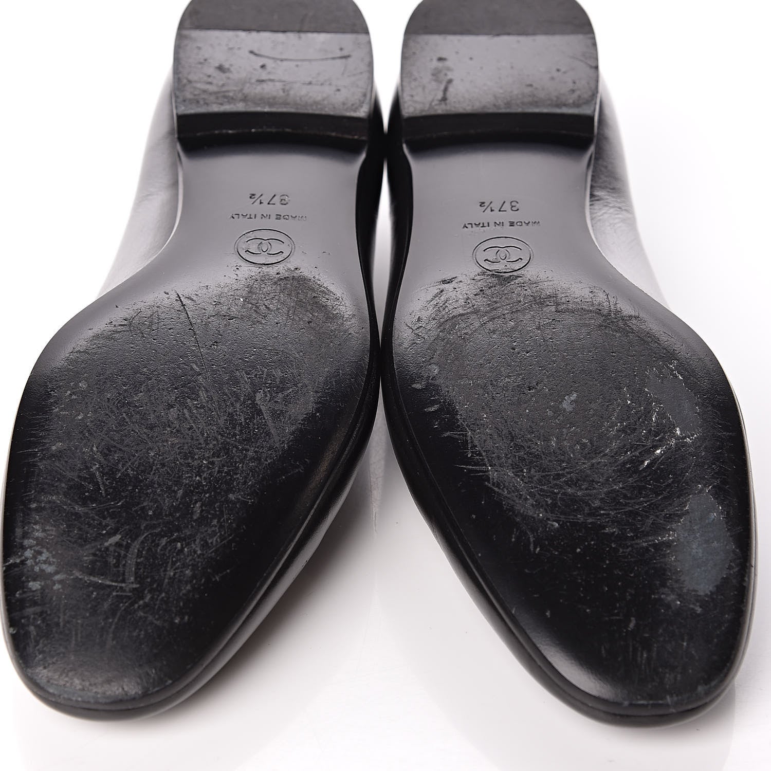 Chanel Lambskin CC Mocassin Loafers 37.5 Black 11 of 13