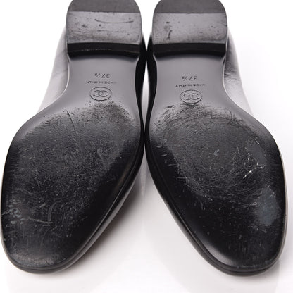Chanel Lambskin CC Mocassin Loafers 37.5 Black 11 of 13