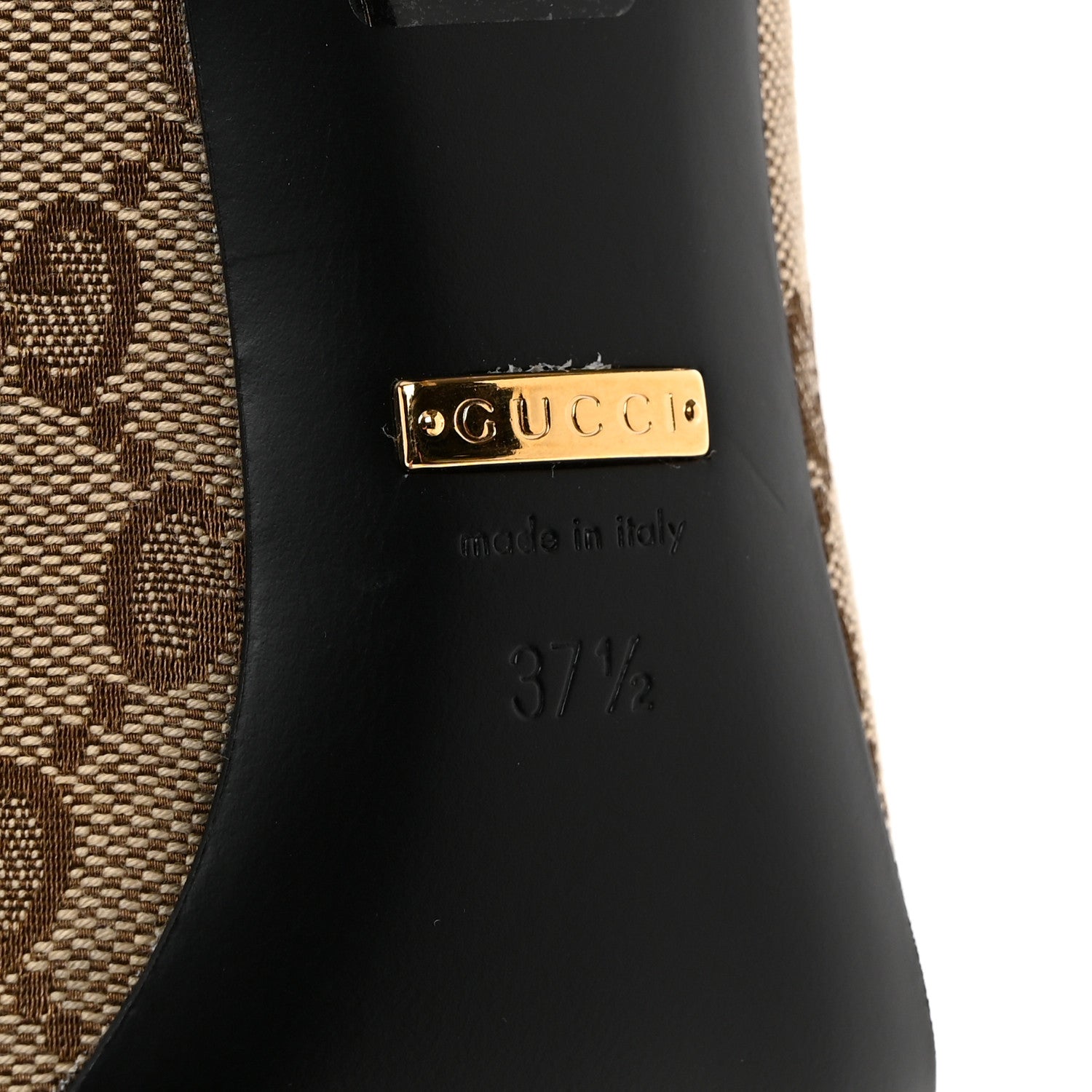 Balenciaga X GUCCI GG Monogram Square Knife 80mm Pumps 37.5 Beige Ebony 9 of 10