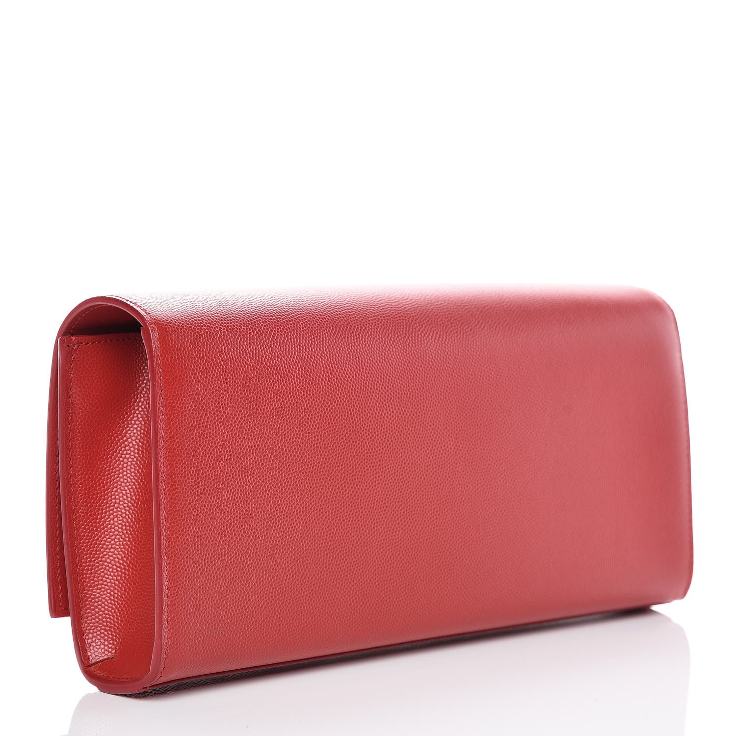 Saint Laurent Grain De Poudre Classic Monogram Cassandre Clutch New Red 3 of 10