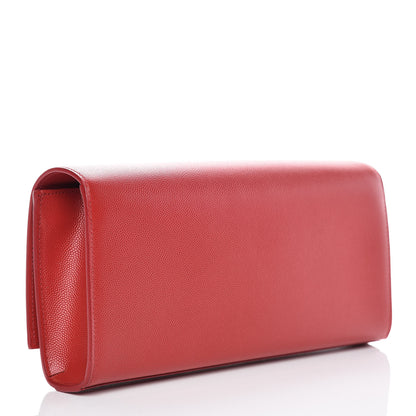 Saint Laurent Grain De Poudre Classic Monogram Cassandre Clutch New Red 3 of 10