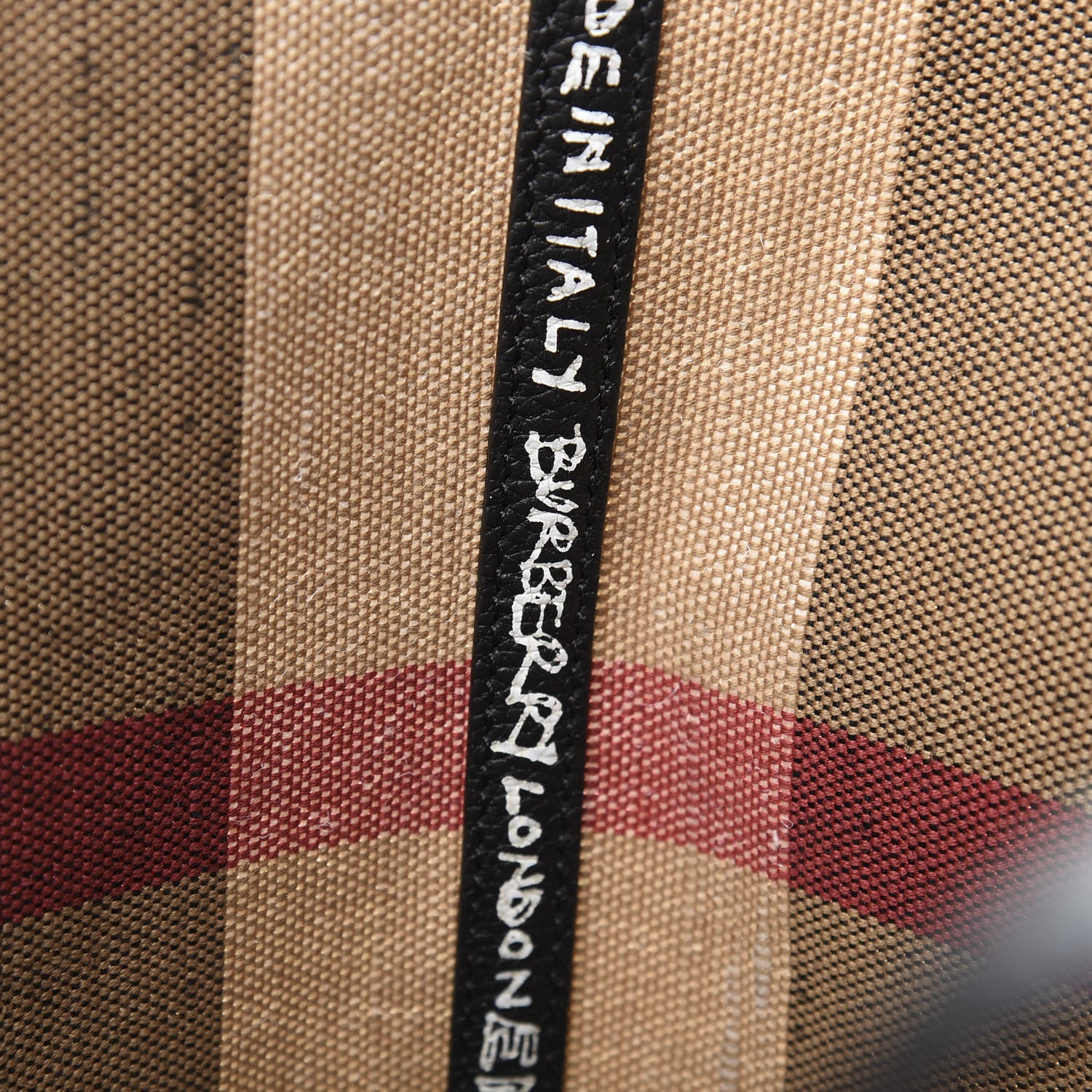 Burberry Coated Canvas Mega Check Medium Doodle Tote Black 9 of 12