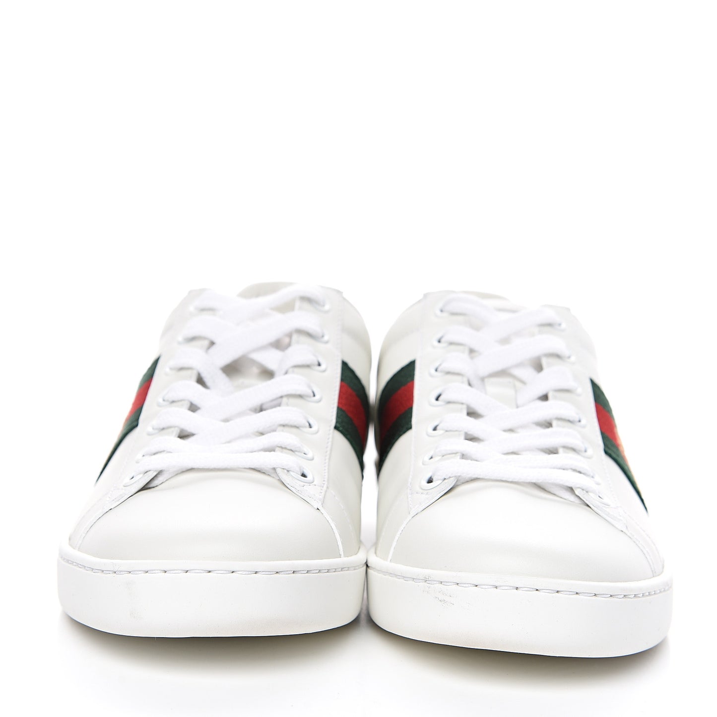 Calfskin Ayers Bee Embroidered Womens Ace Sneakers 37.5 White Green