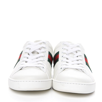 Gucci Calfskin Ayers Bee Embroidered Womens Ace Sneakers 37.5 White Green 2 of 10