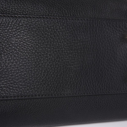 Burberry Mega Check Grained Calfskin Medium Harcourt Satchel Black 10 of 12