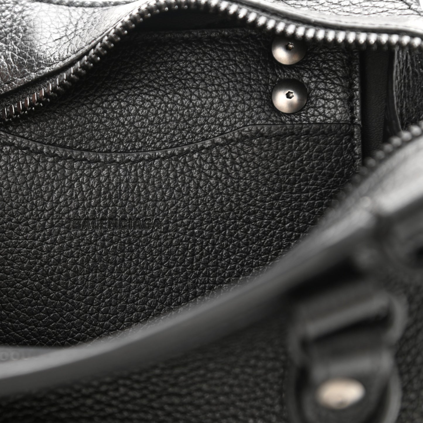 Grained Calfskin Neo Classic Black Hardware Nano City Crossbody Black