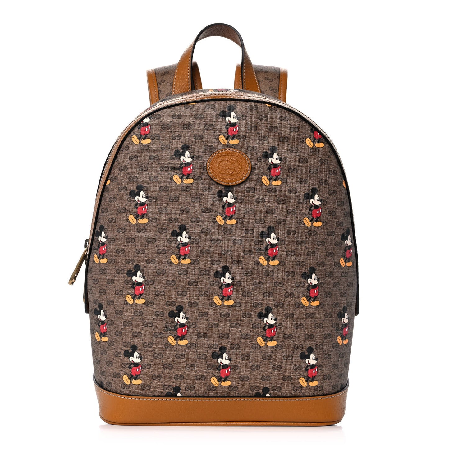 X DISNEY Mini Vintage GG Supreme Monogram Mickey Mouse Small Dome Backpack Beige Vintage Sun Oil