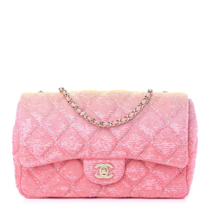 Chanel Sequin Quilted Ombre Medium Flap Yellow Pink 1 of 10