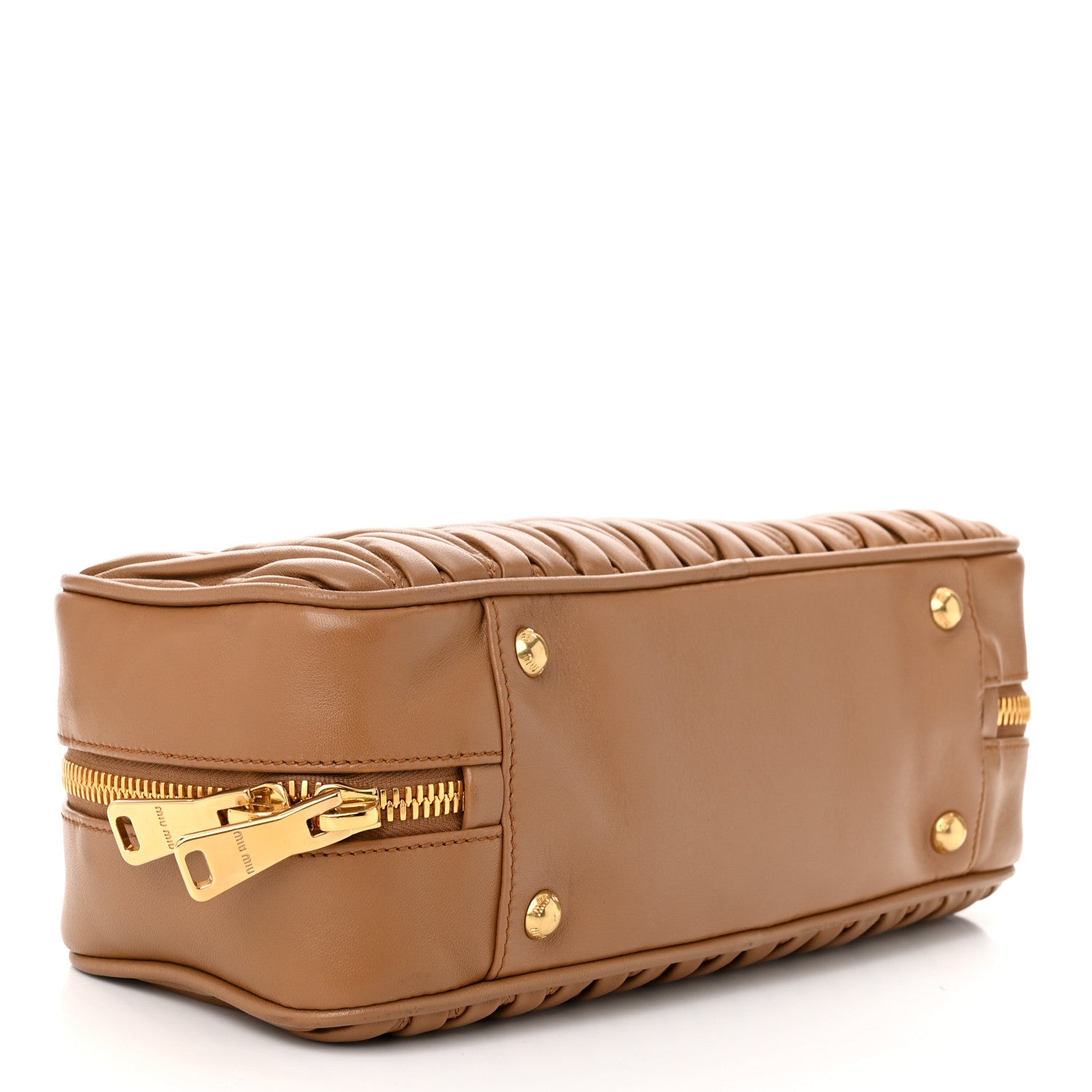 Miu Miu Nappa Matelasse Large Arcadie Top Handle Bag Caramel 4 of 11