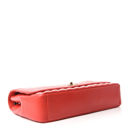 Chanel Shiny Goatskin Diagonal Quilted Small Flap Red 5 of 12