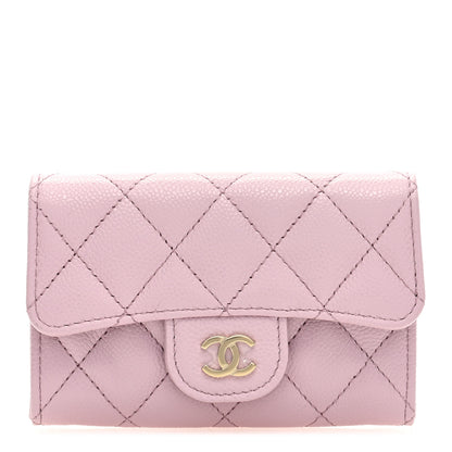 Chanel Caviar Quilted Flap Card Holder Wallet Light Pink 1 of 7