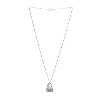 Hermes 18K White Gold Diamond Constance Amulettes Pendant Necklace 3 of 7