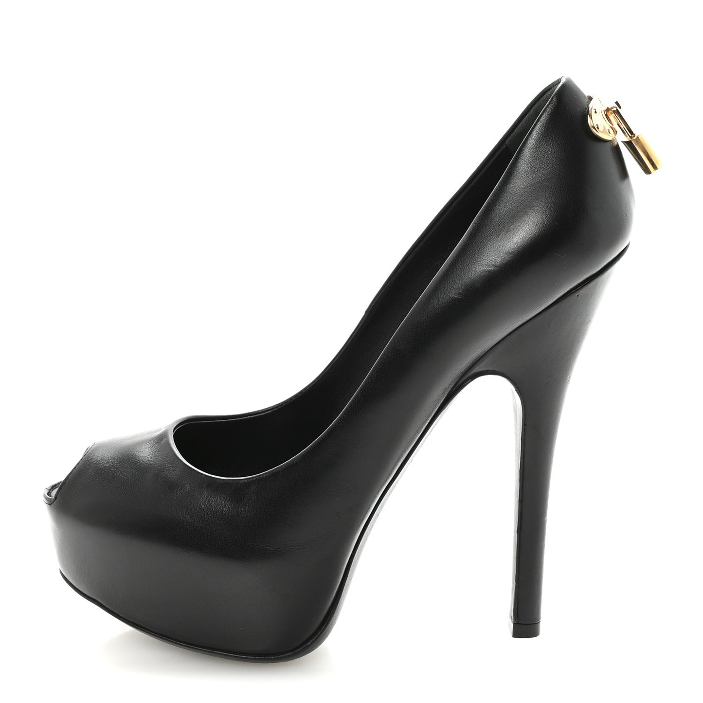 Smooth Calfskin Oh Really Peep Toe Pumps 37.5 Black