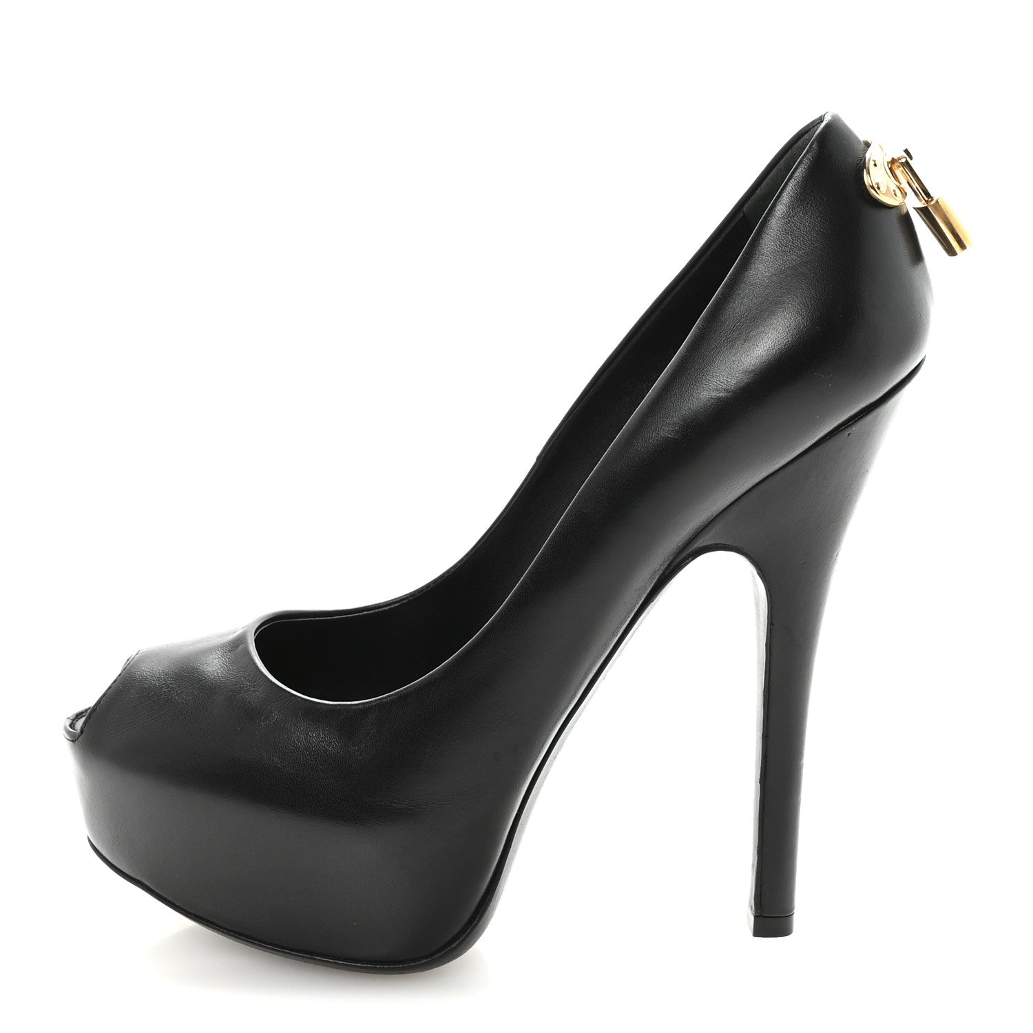 Louis Vuitton Smooth Calfskin Oh Really Peep Toe Pumps 37.5 Black 1 of 9