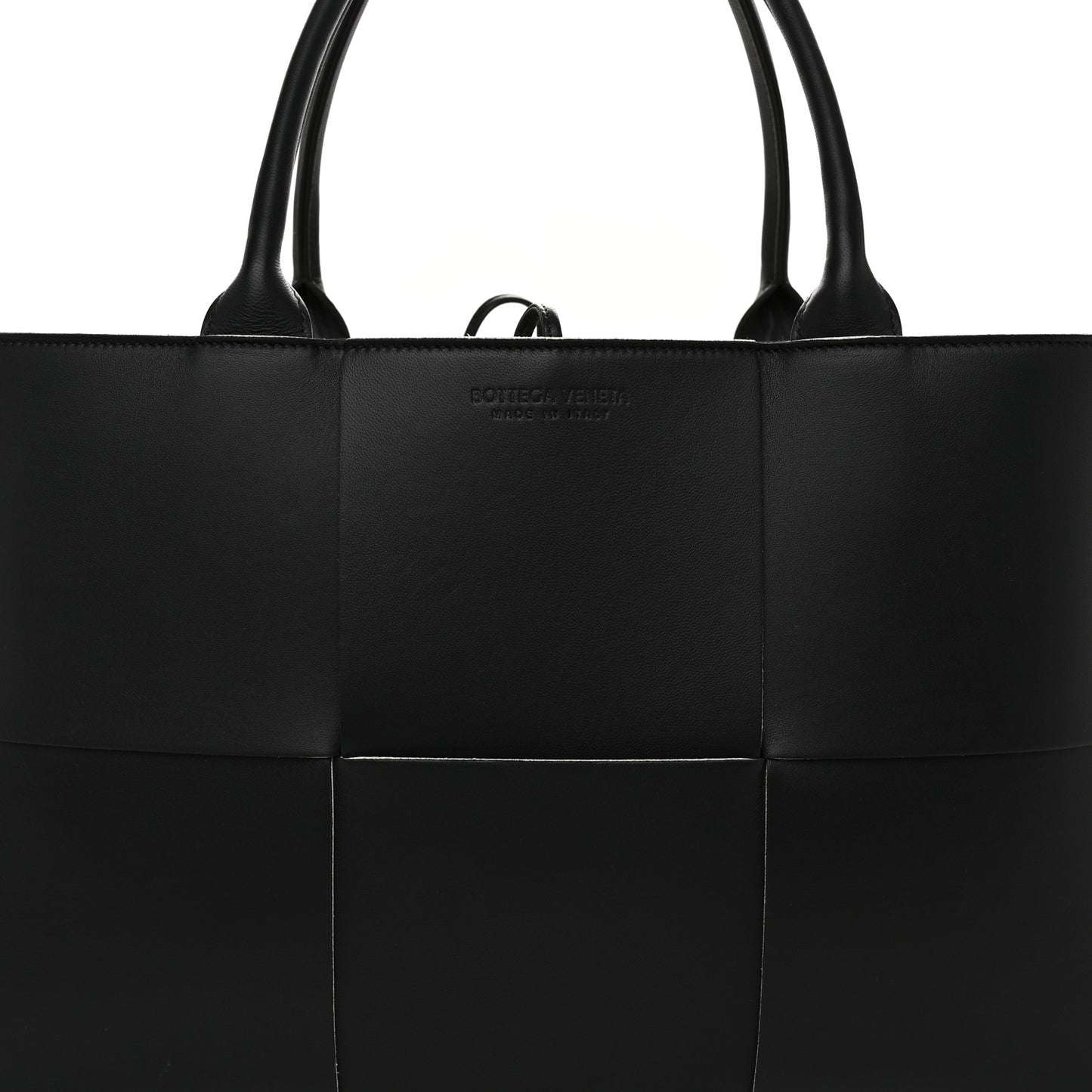 Nappa Maxi Intrecciato Arco Tote Black White