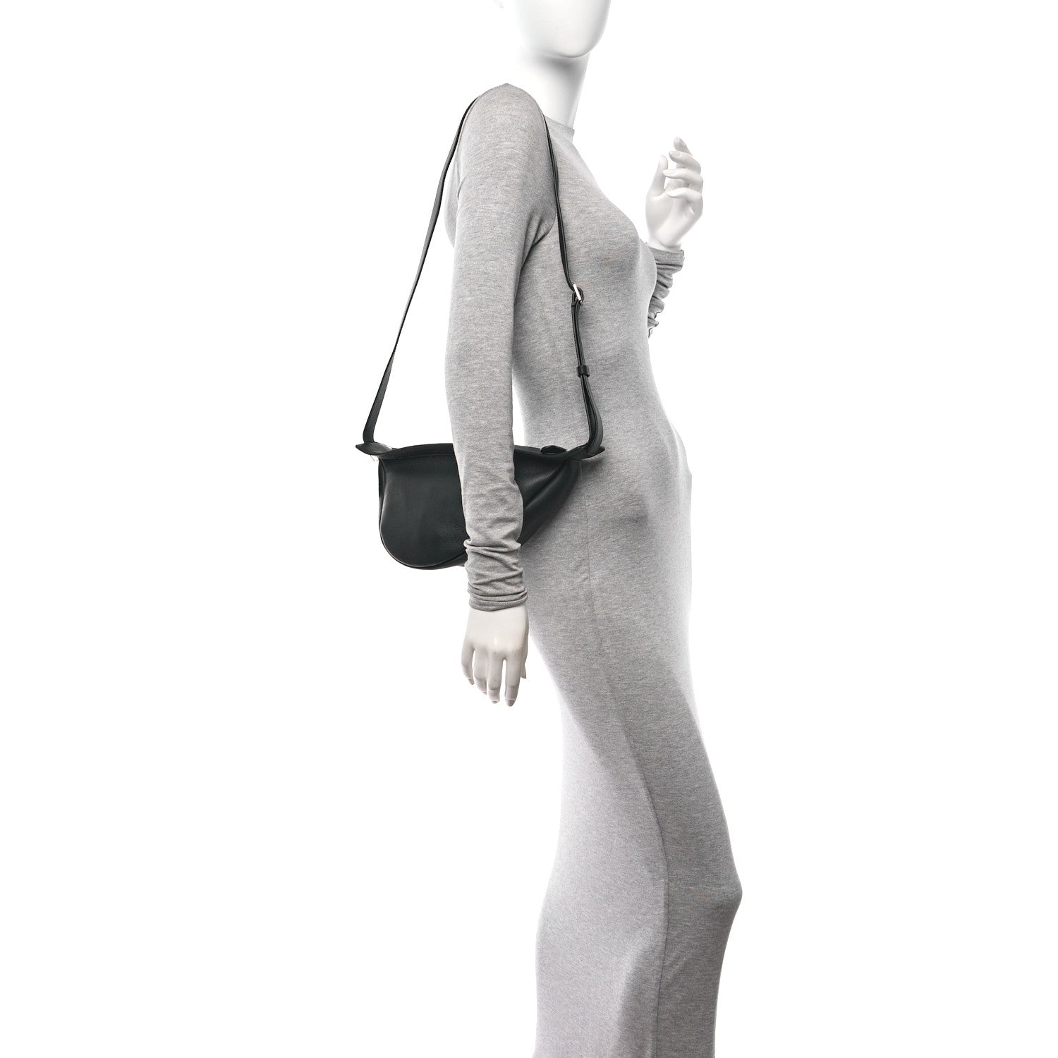 The Row Smooth Calfskin Small Slouchy Banana Bag Black 2 of 11