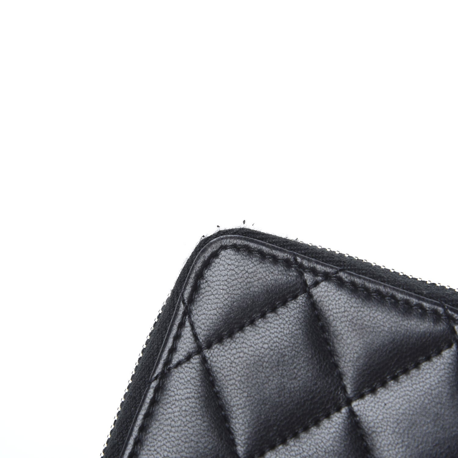 Chanel Lambskin Quilted Zip Coin Purse Black 9 of 10