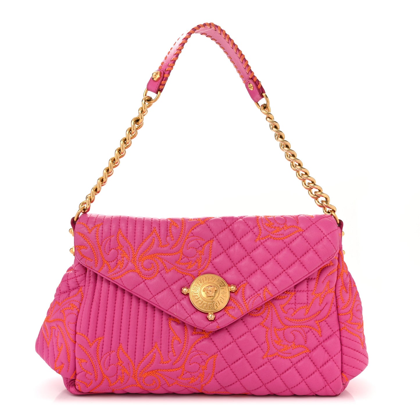 Nappa Barocco Quilted Shoulder Bag Pink