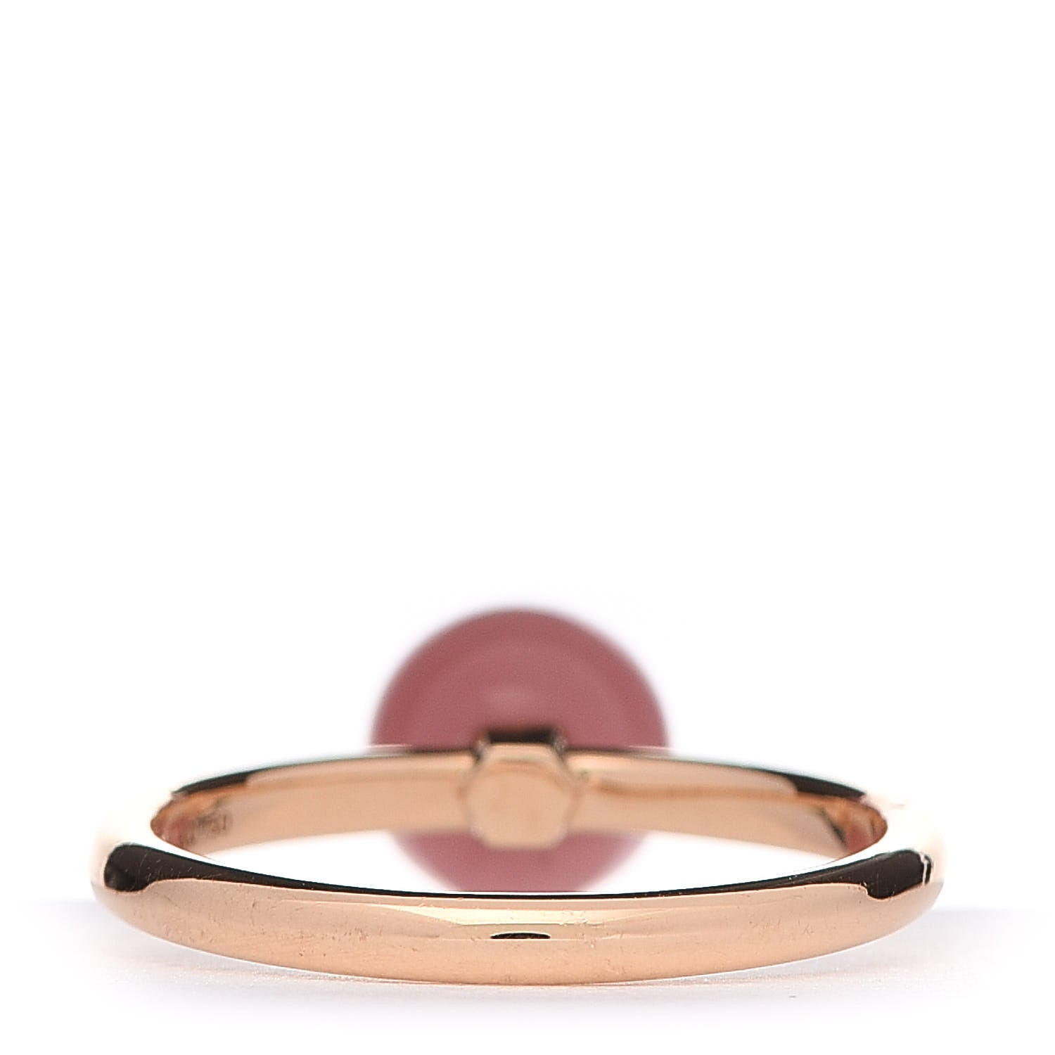 Tiffany 18K Rose Gold Rose Quartz HardWear Ball Ring 54 7 3 of 5