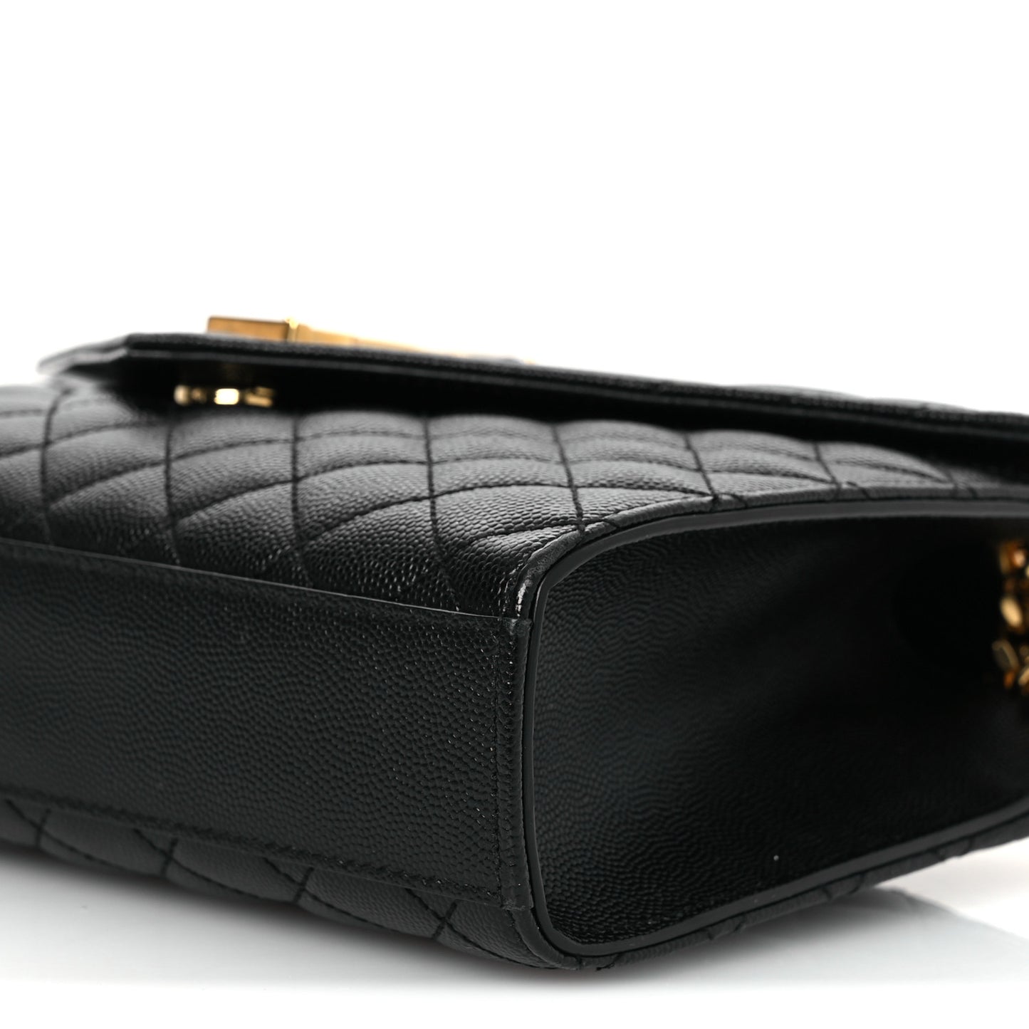 Grain De Poudre Textured Mixed Matelasse Triquilt Medium Monogram Satchel Black