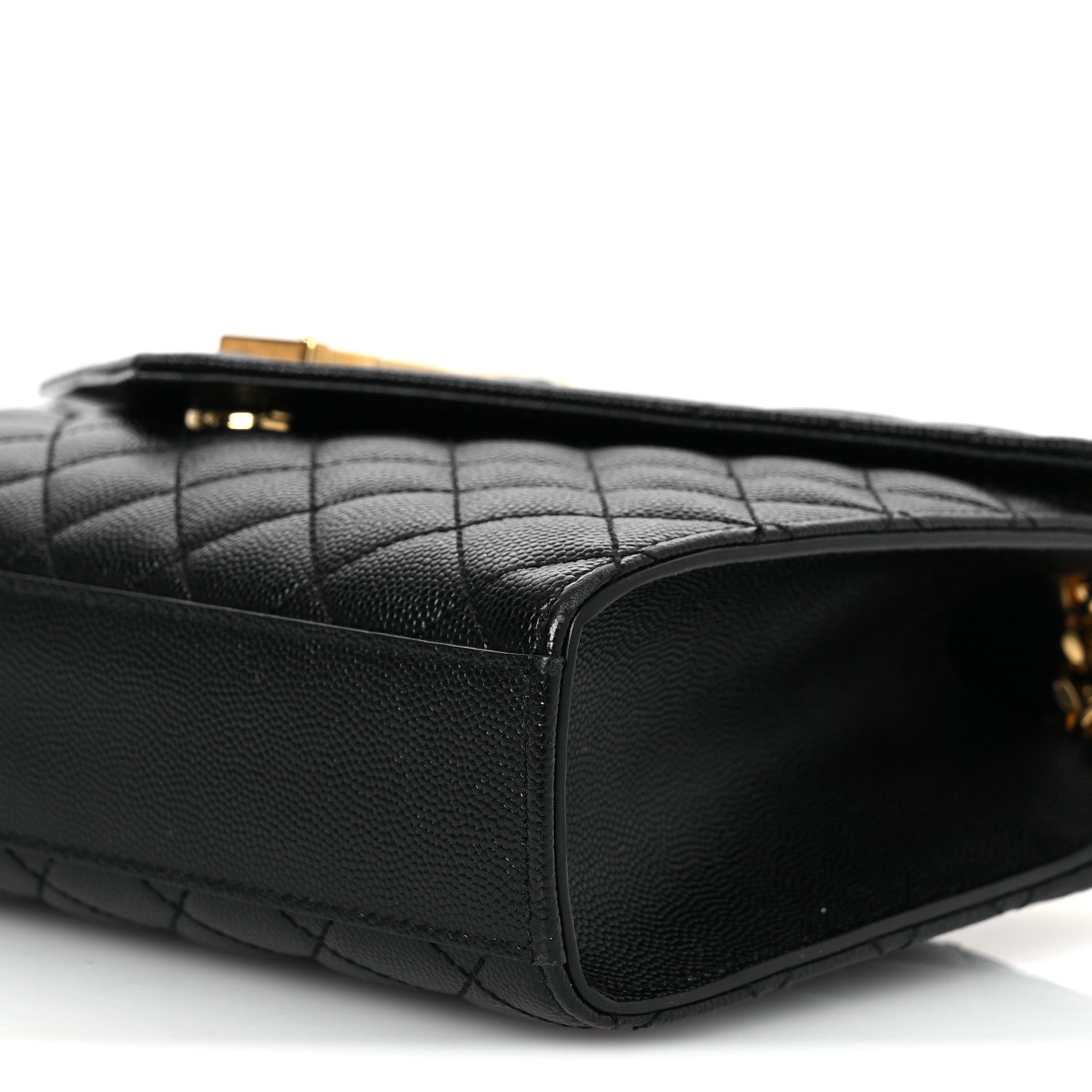 Saint Laurent Grain De Poudre Textured Mixed Matelasse Triquilt Medium Monogram Satchel Black 10 of 12