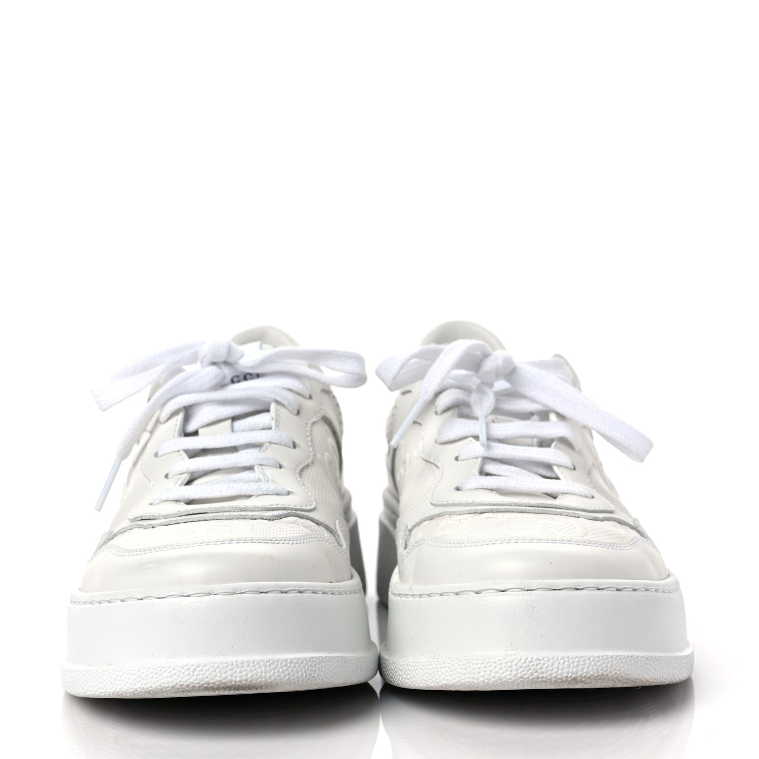 Gucci Calfskin GG Tennis Embossed Perforated Womens Platform 55mm Sneakers 39 Great White 2 of 9