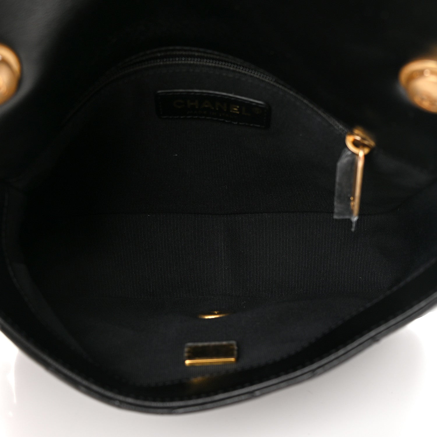 Chanel Lambskin Quilted Small Lacquered Chain Flap Black 5 of 11