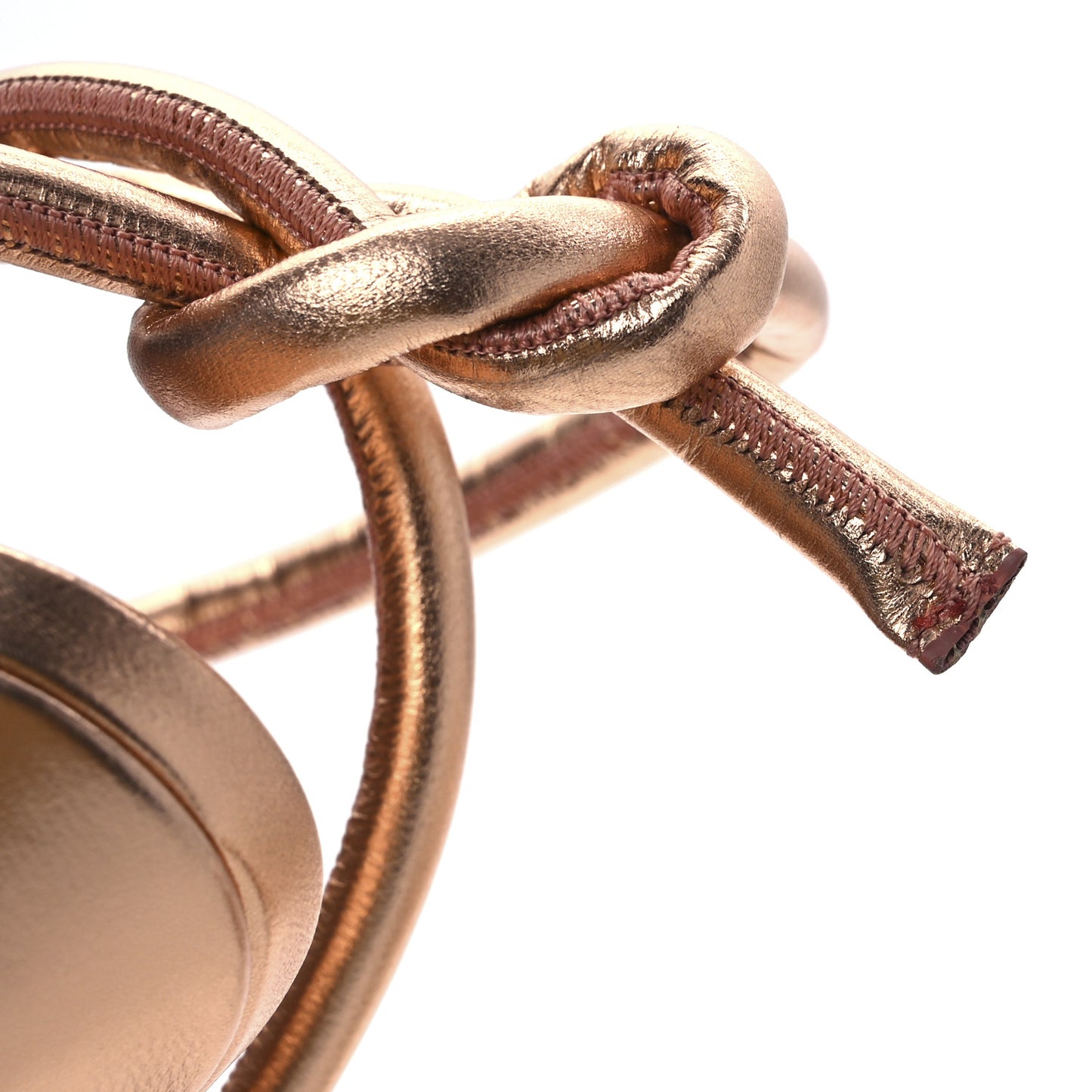 Metallic Nappa Dream Knotted Sandals 37.5 Gold Peach