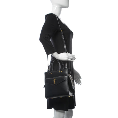 Saint Laurent Shiny Calfskin Small Uptown Tote Black 2 of 9