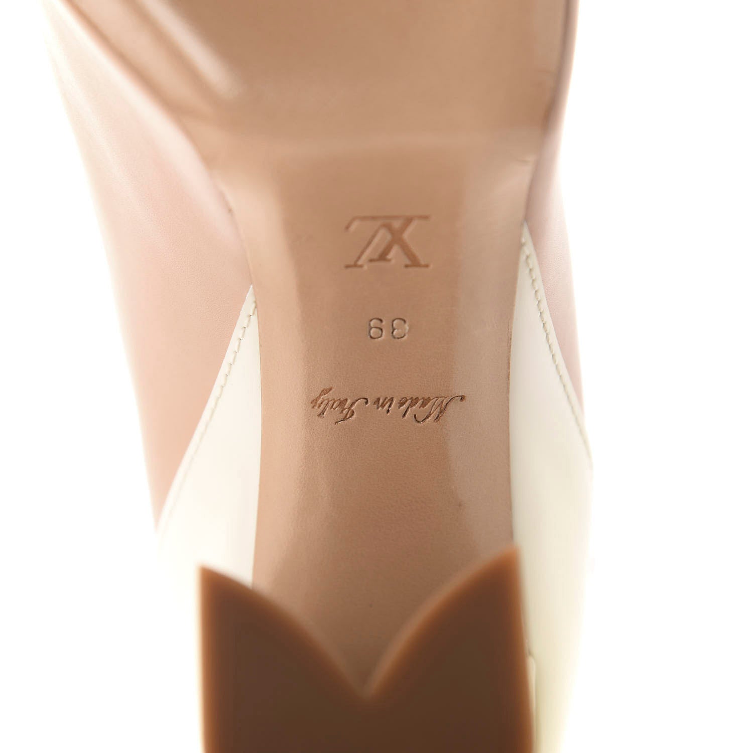 Louis Vuitton Calfskin Patent Matchmake Cross Pumps 39 Blush White 8 of 11