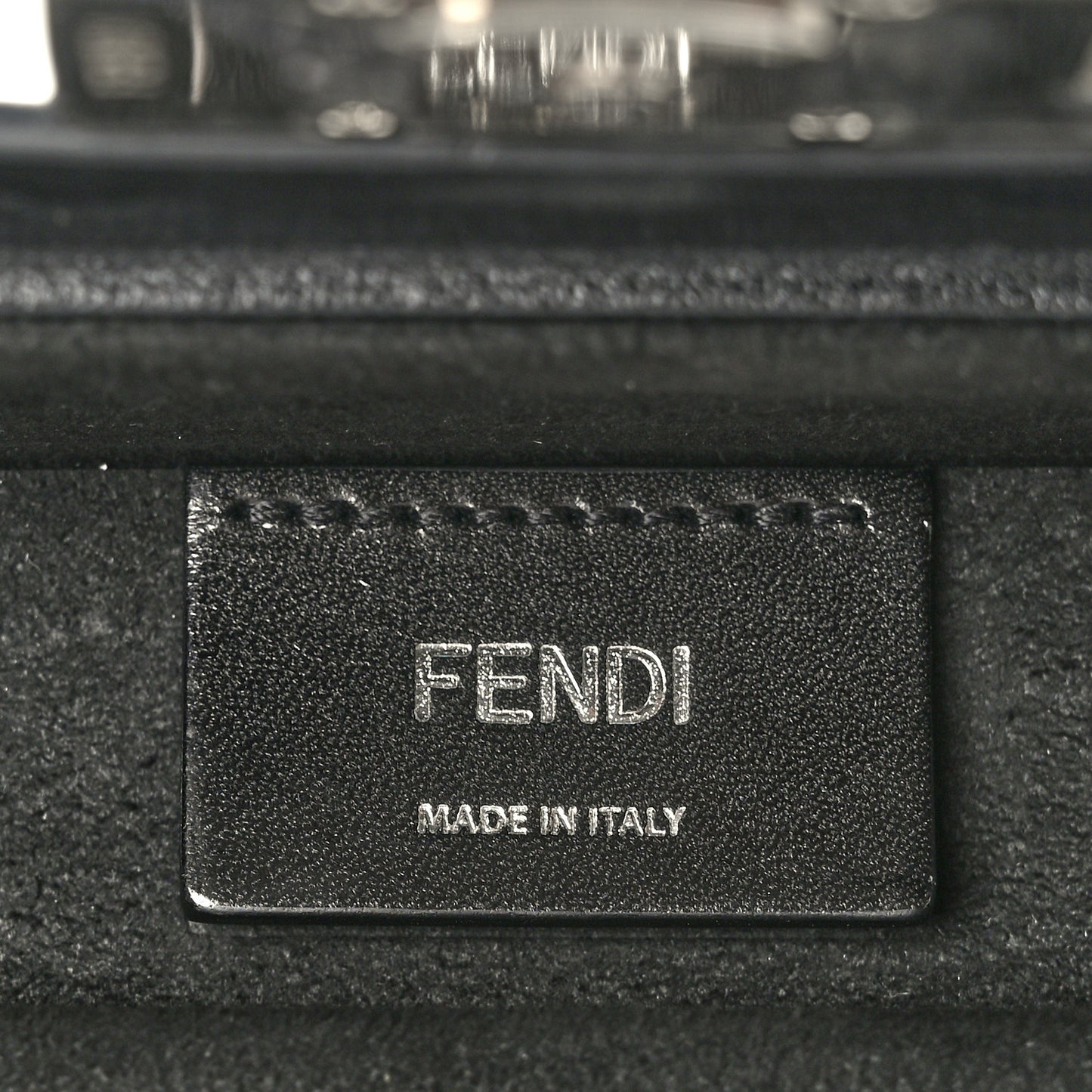 Recycled Fabric Jacquard Vitello Astro FF 1974 Mini Baguette Trunk Asfalto Black