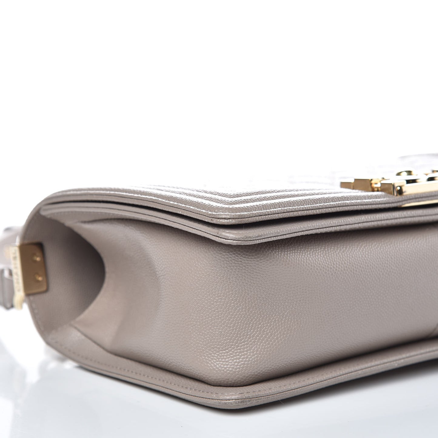 Caviar Quilted Medium Boy Flap Dark Beige