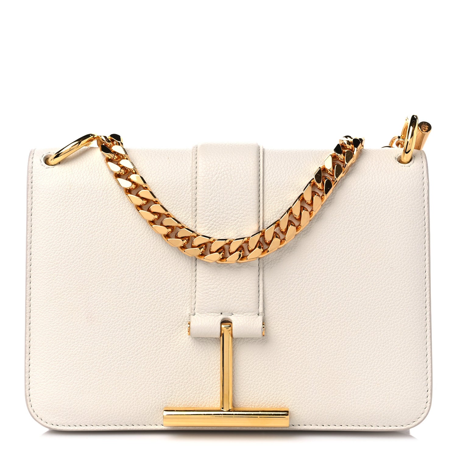 Tom Ford Grained Calfskin Tara Chain Shoulder Bag White 1 of 17