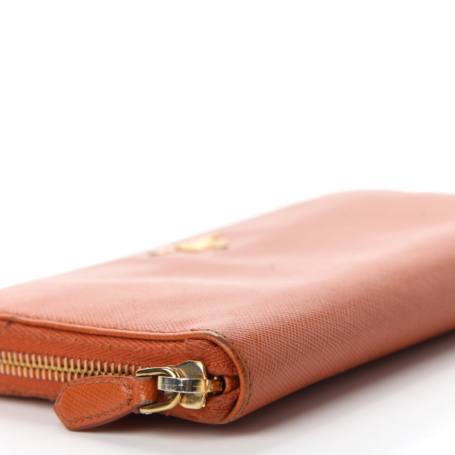 Prada Saffiano Metal Zip Around Wallet Papaya 6 of 11