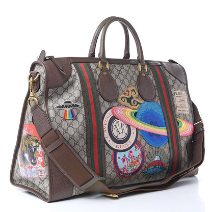 Gucci Soft GG Supreme Monogram Courrier Large Duffle Bag Beige New Acero Multicolor 3 of 13