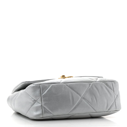 Chanel Metallic Lambskin Quilted Medium Chanel 19 Flap Silver 4 of 11