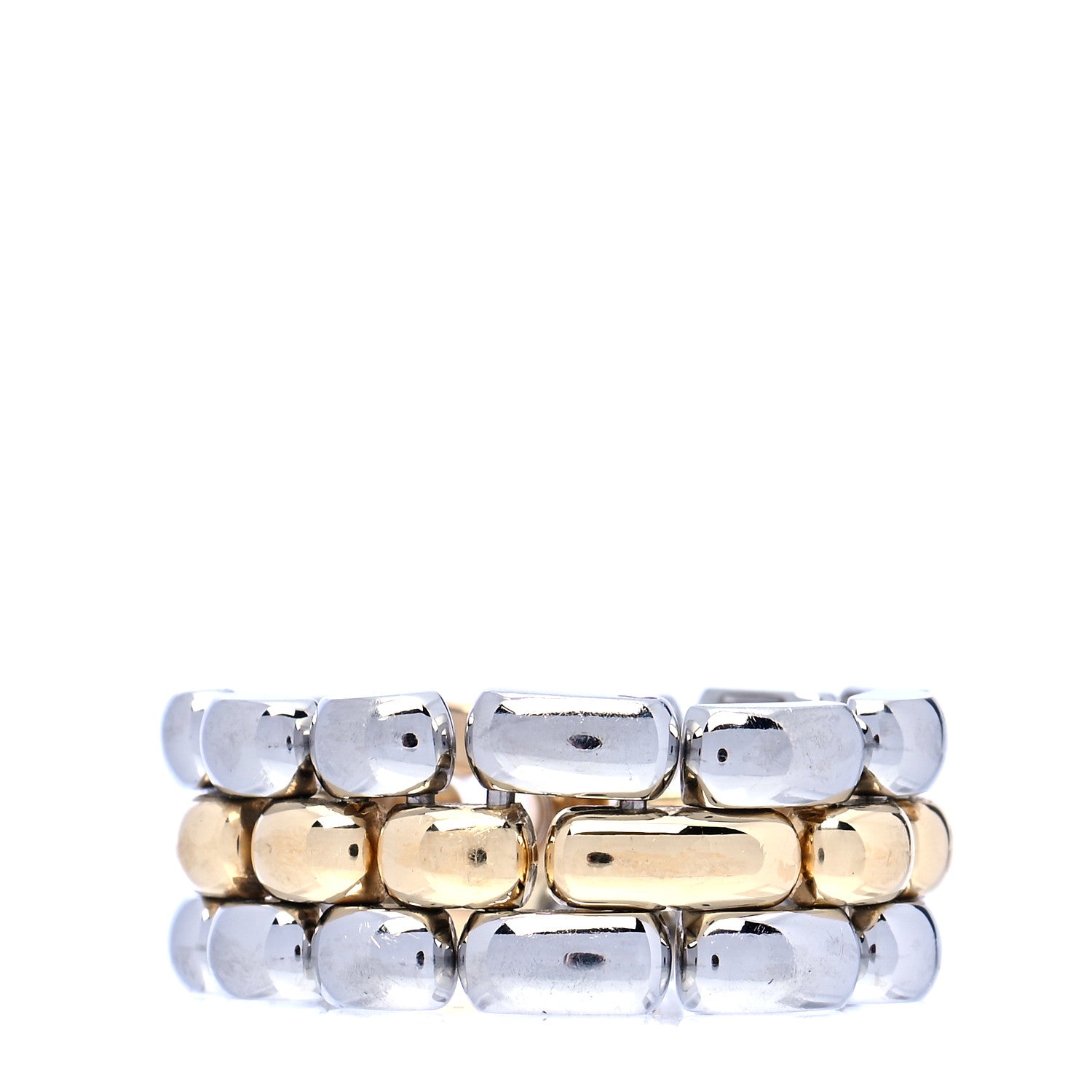 Chopard 18K Yellow Gold Stainless Steel Happy Diamonds Heart Ring 62 10 3 of 5