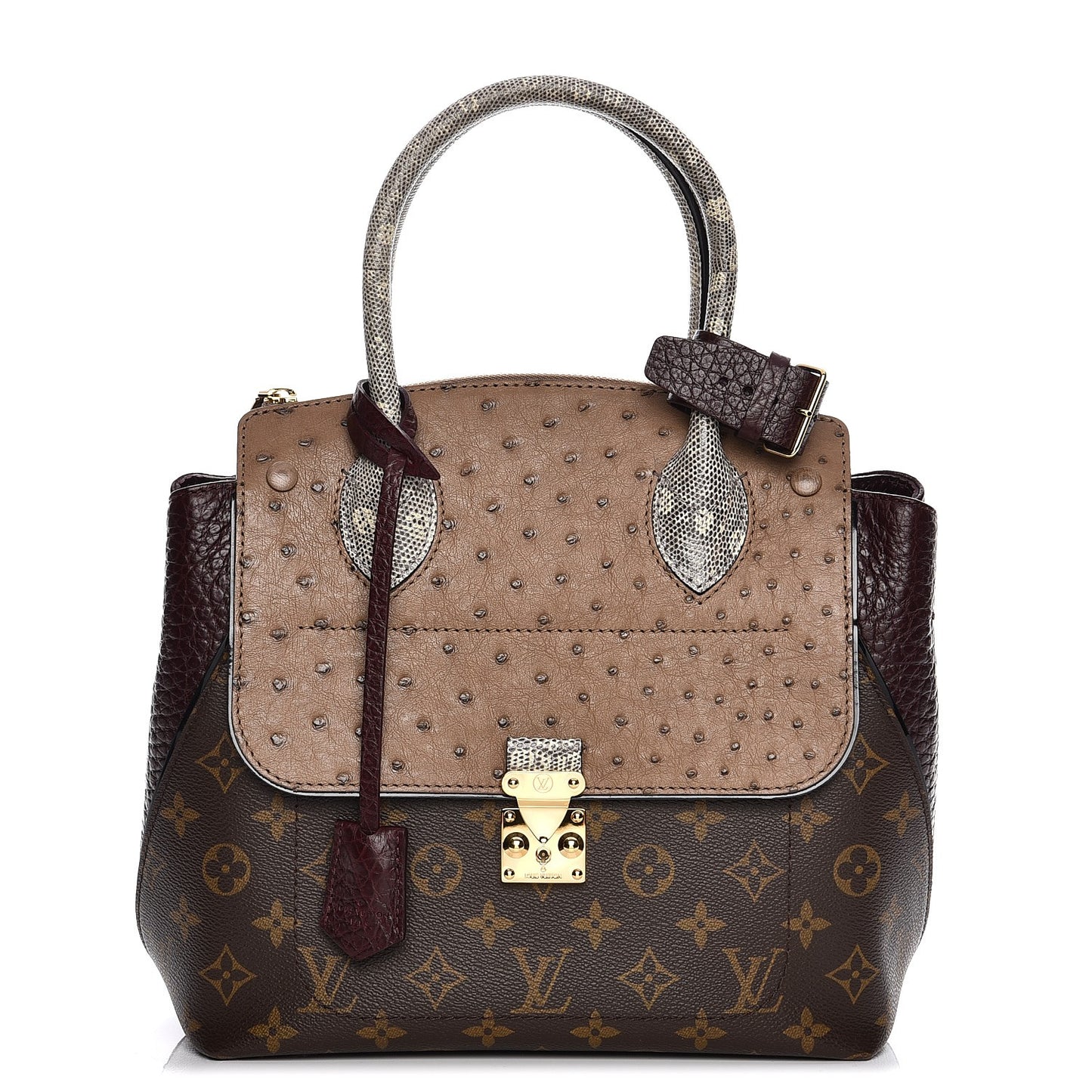 Monogram Ostrich Python Majestueux PM Bordeaux
