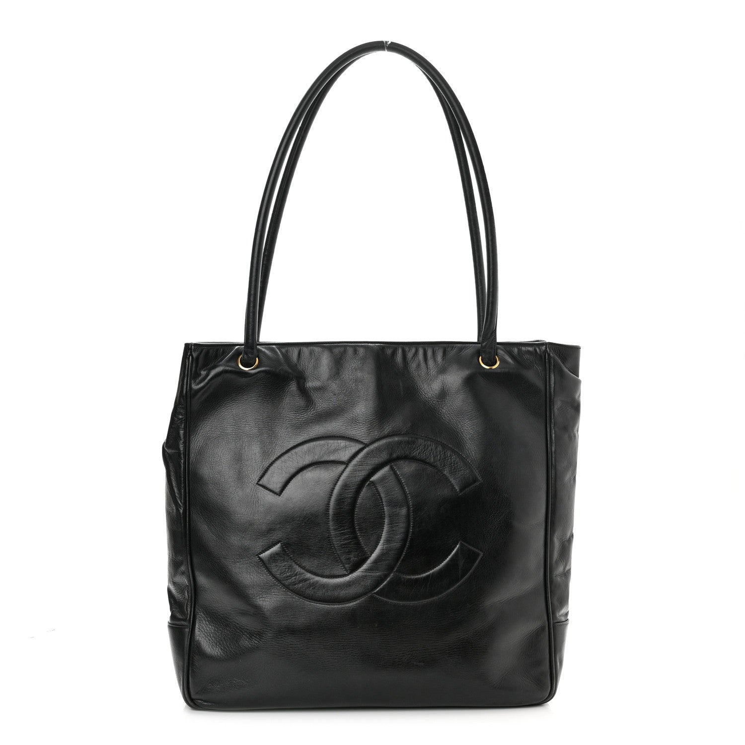 Chanel Lambskin CC Tote Navy 1 of 11