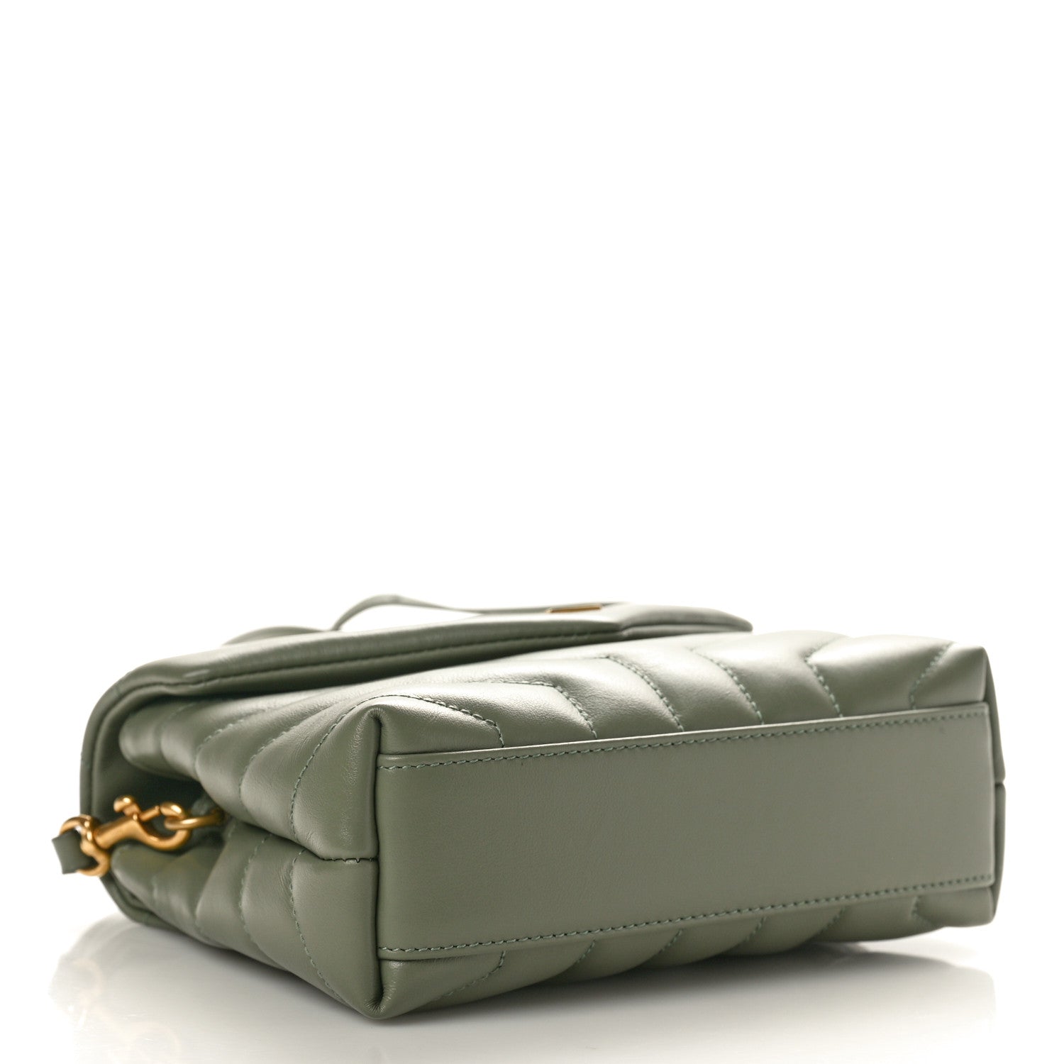 Saint Laurent Calfskin Y Quilted Monogram Toy Loulou Crossbody Bag Light Sage 4 of 10