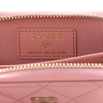 Chanel Caviar Quilted Zip Coin Purse Light Pink 6 of 10