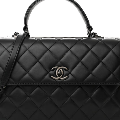Chanel Lambskin Quilted Medium Trendy CC Flap Dual Handle Bag So Black 7 of 15