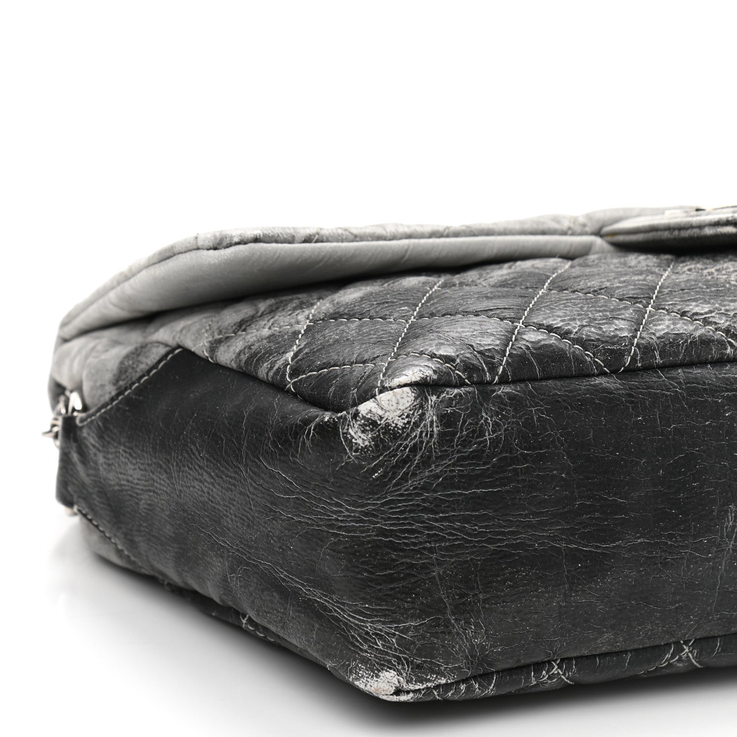 Chanel Vinyl Quilted Jumbo Melrose Degrade Flap Black 9 of 12